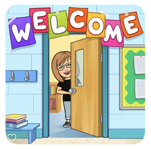 cartoon of teacher welcoming class